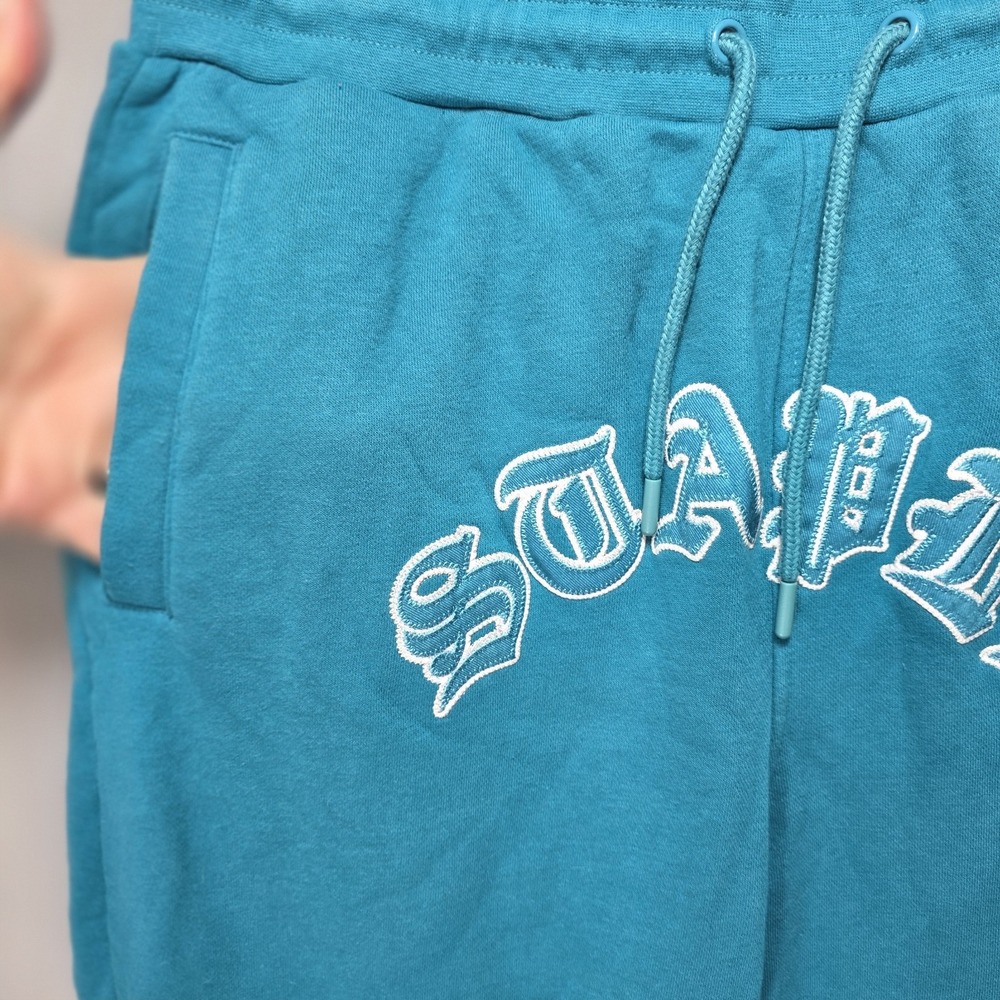 Staple Pigeon Sweatpants Mens L Joggers Fleece Pants Embroidered Spellout Zipper - Picture 4 of 14
